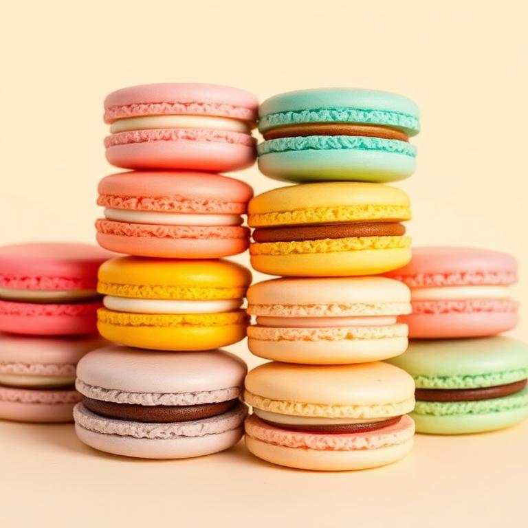 Stacked pastel macarons